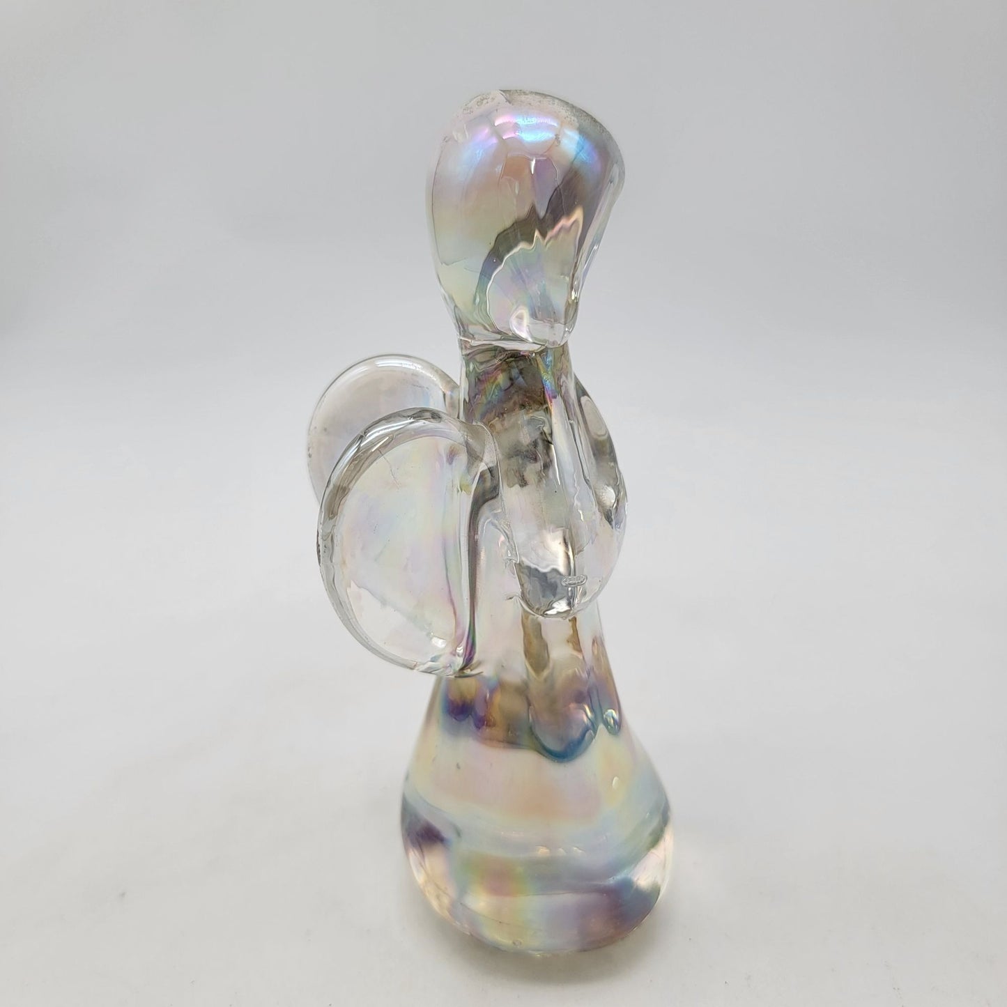 Handcrafted Iridescent Glass Angel Figurine