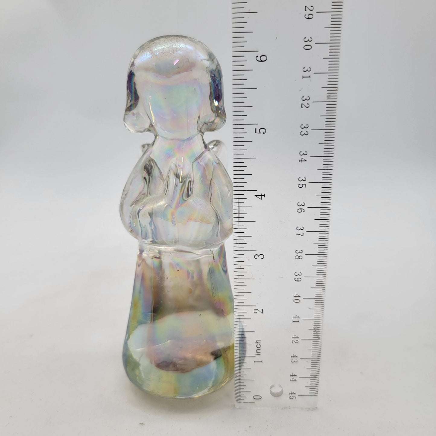 Handcrafted Iridescent Glass Angel Figurine