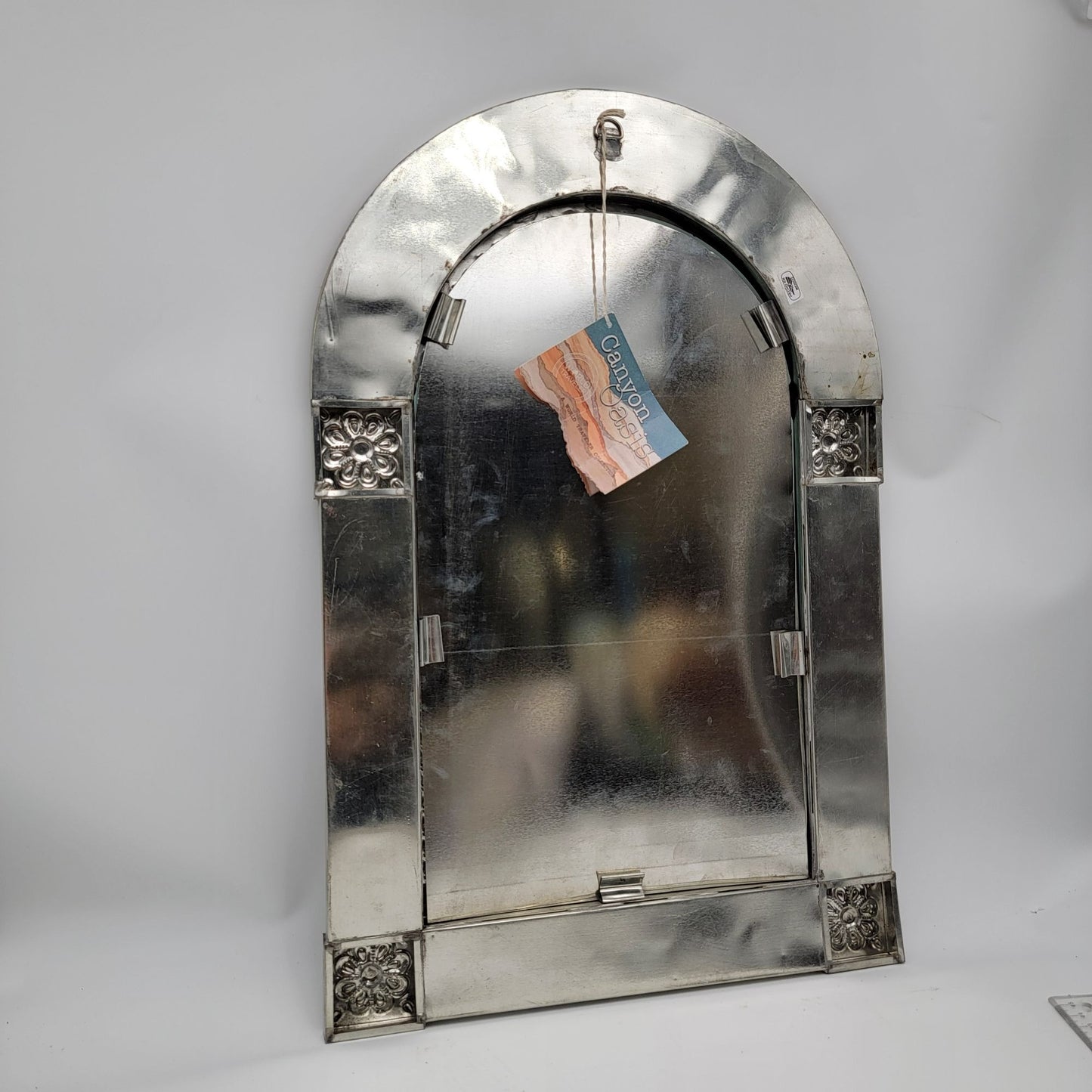 Talavera Tile Arched Tin Wall Mirror