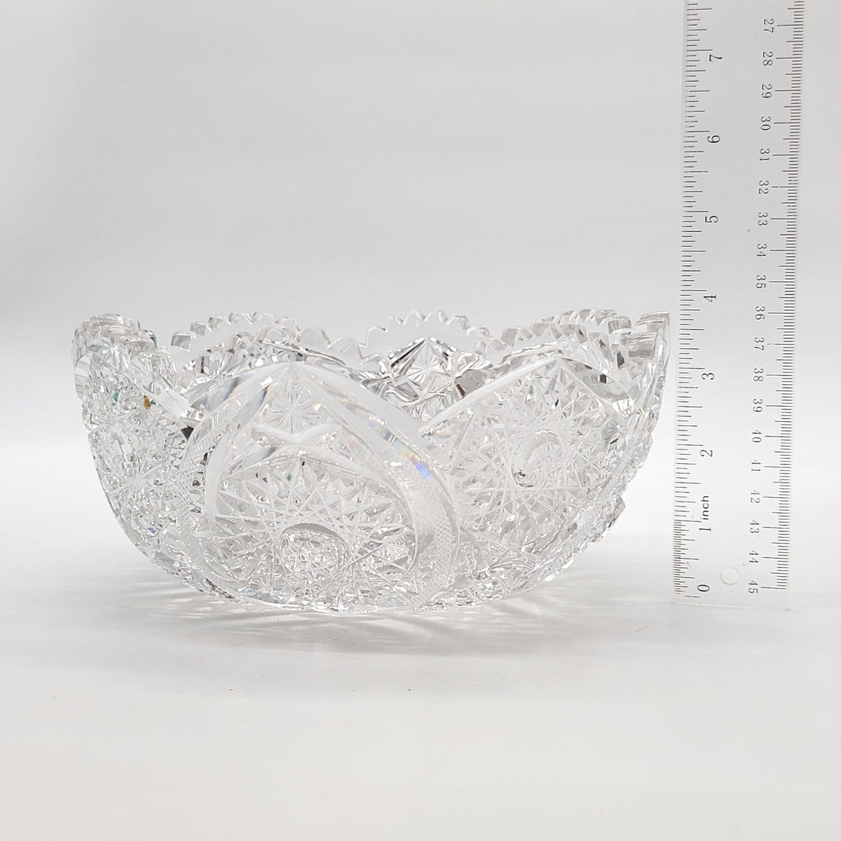Vintage Cut and Pressed Crystal Glass Bowl