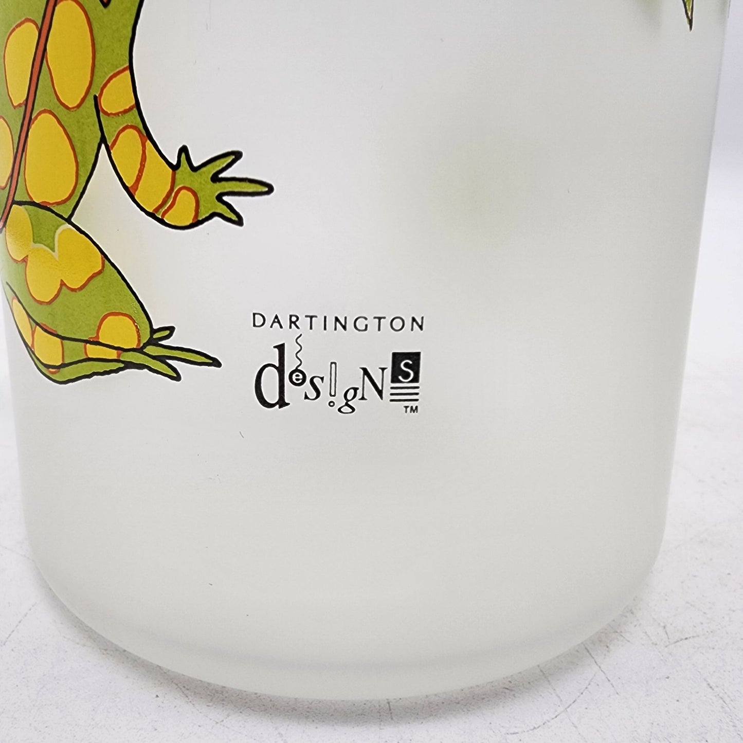 Dartington Designs Frosted Glass Pitcher and Cup Set With Hand-Painted Frogs & Turtles
