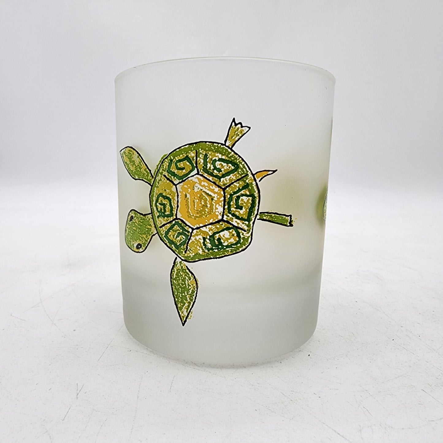 Dartington Designs Frosted Glass Pitcher and Cup Set With Hand-Painted Frogs & Turtles