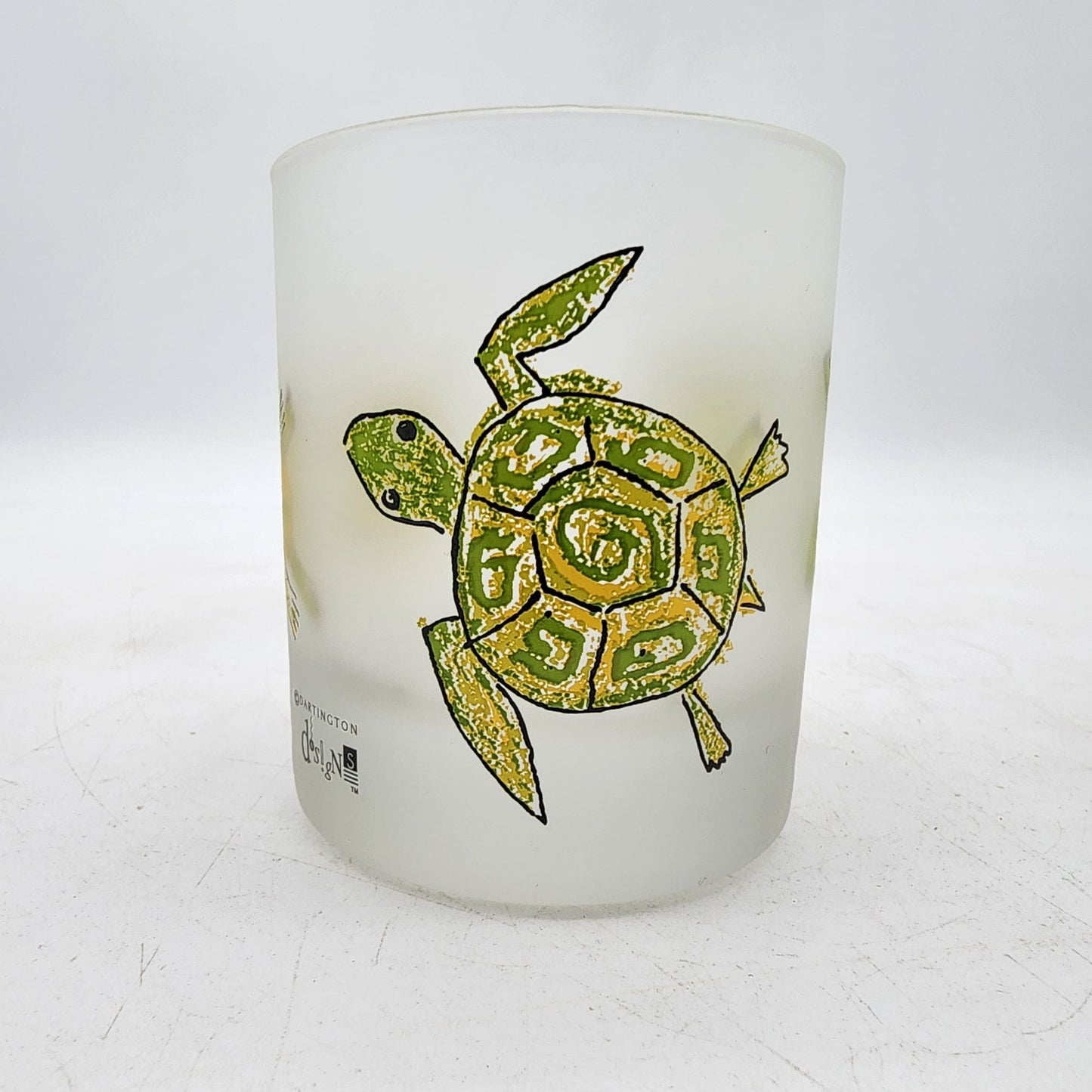 Dartington Designs Frosted Glass Pitcher and Cup Set With Hand-Painted Frogs & Turtles