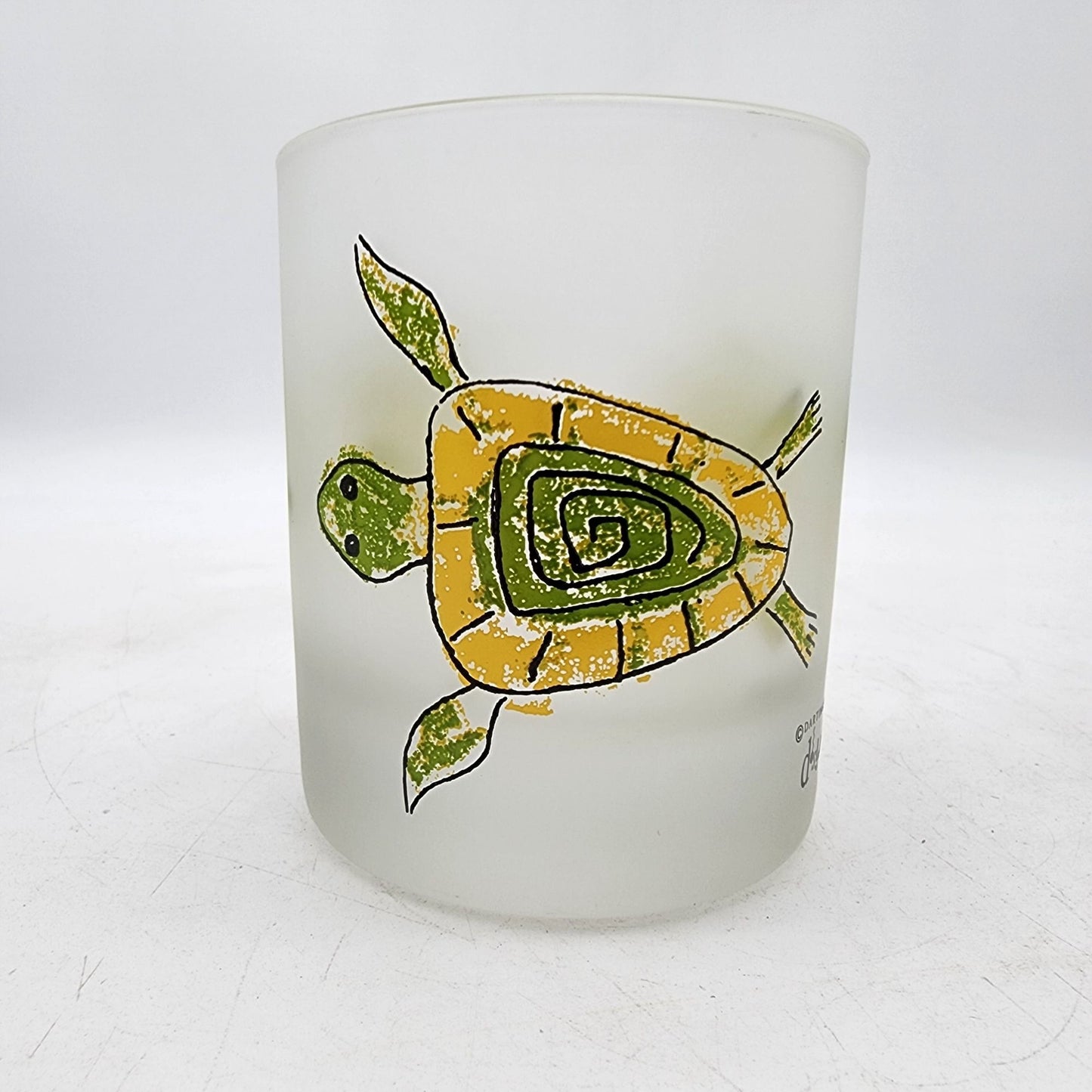 Dartington Designs Frosted Glass Pitcher and Cup Set With Hand-Painted Frogs & Turtles