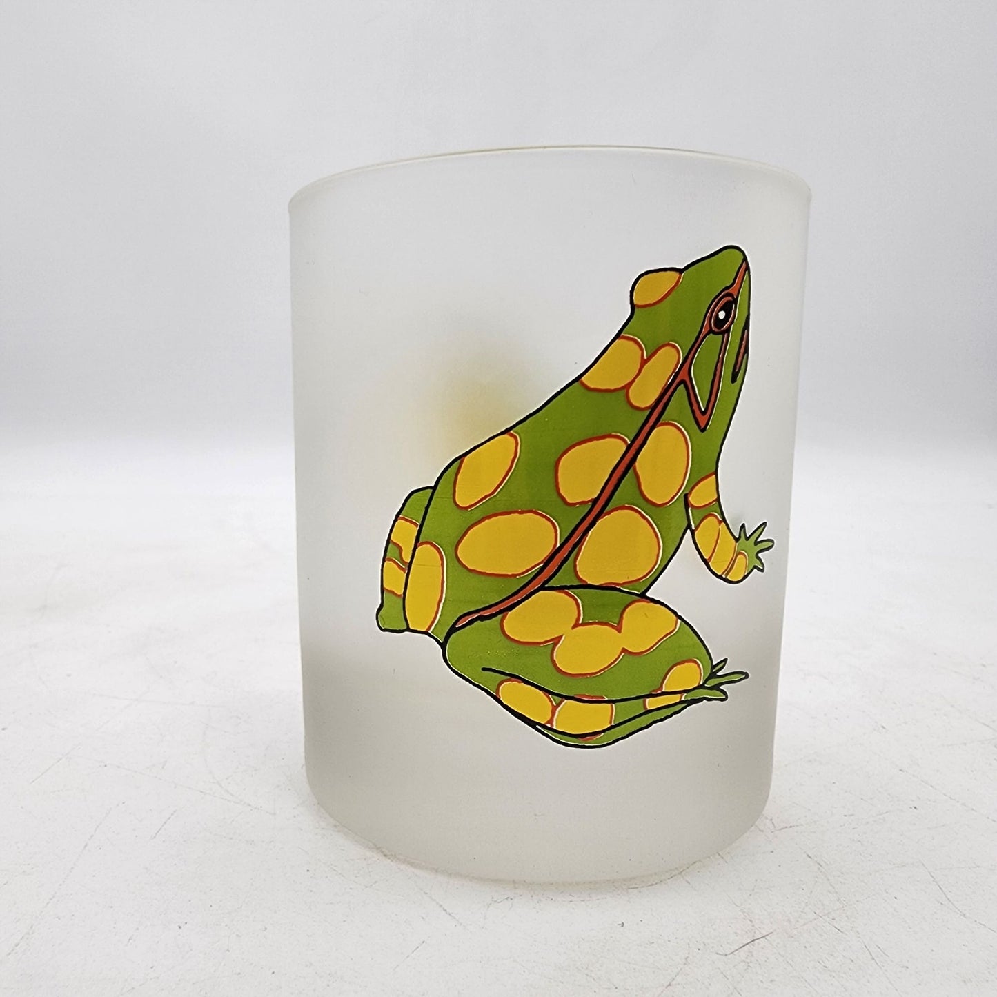 Dartington Designs Frosted Glass Pitcher and Cup Set With Hand-Painted Frogs & Turtles