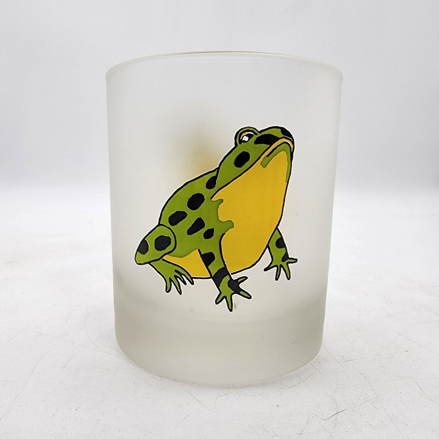 Dartington Designs Frosted Glass Pitcher and Cup Set With Hand-Painted Frogs & Turtles