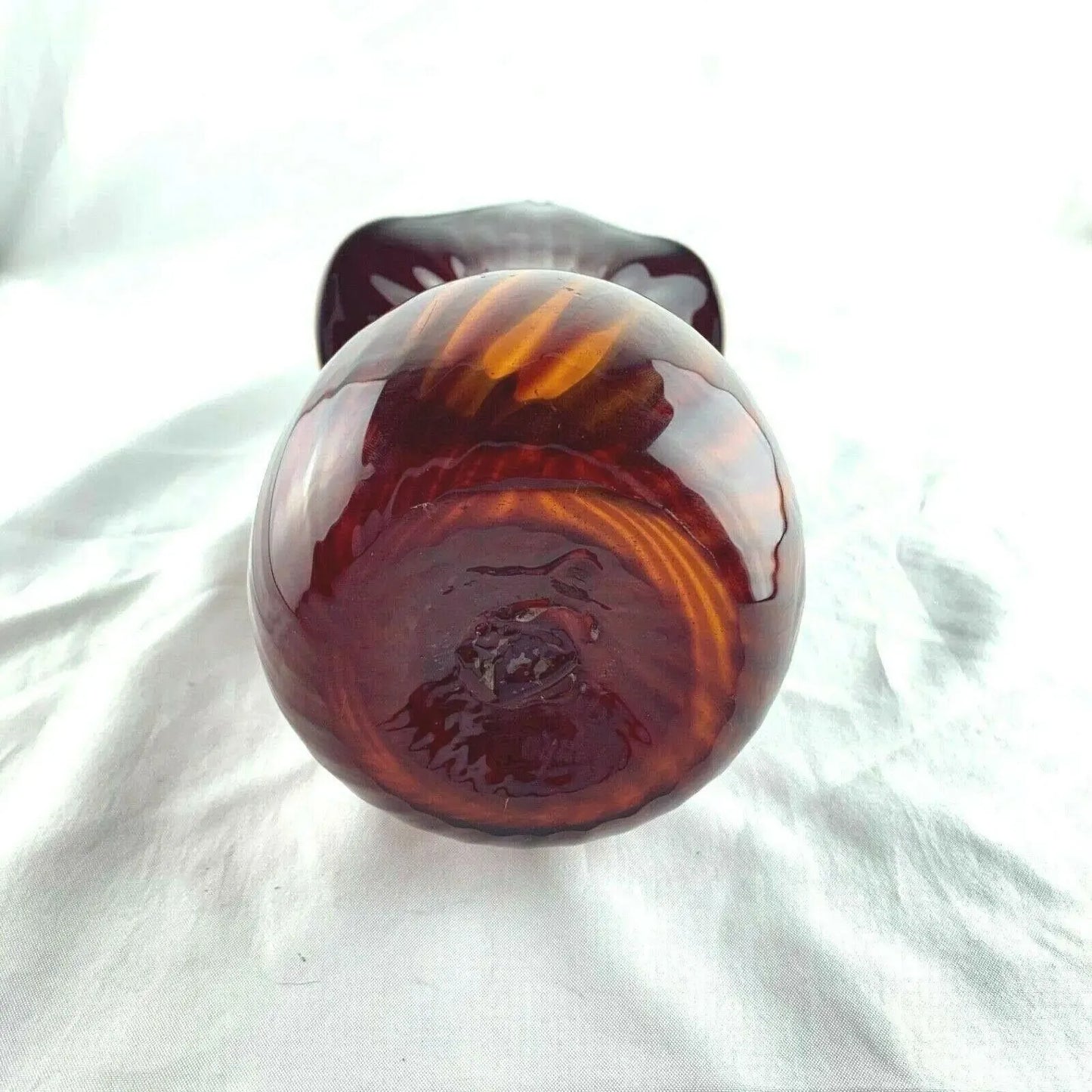Walter Blenko Jack in the Pulpit Glass Amberina Ribbed Signed Vase