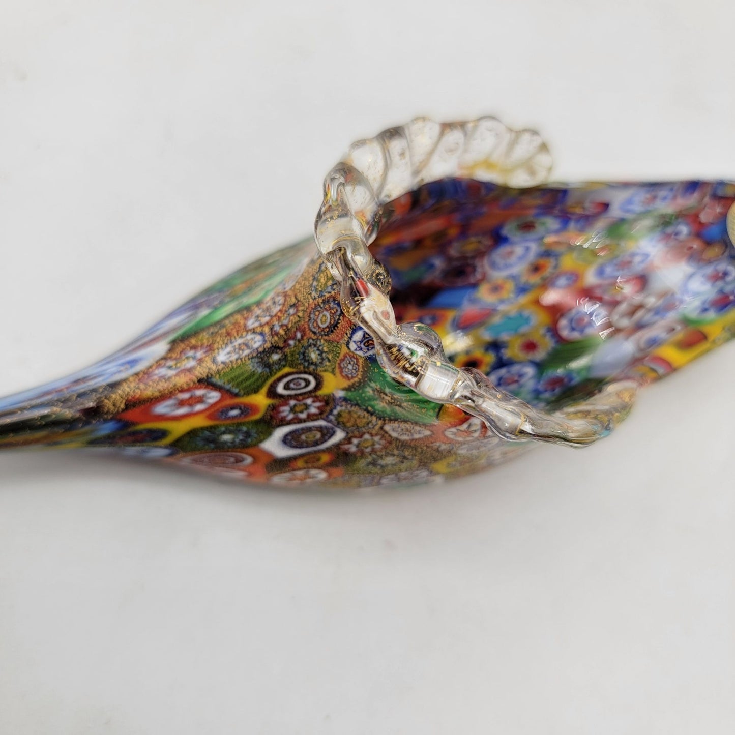 Murano Glass Golden Quilt Millefiori Slipper Sculpture By Vetreria Campanella Livio