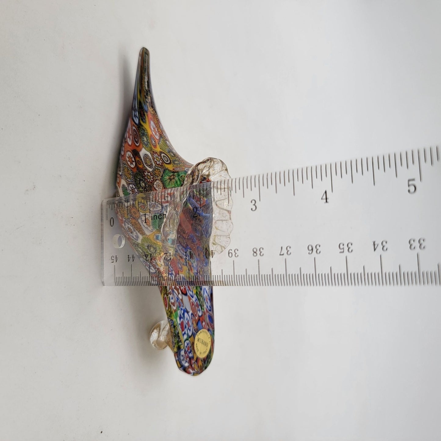 Murano Glass Golden Quilt Millefiori Slipper Sculpture By Vetreria Campanella Livio