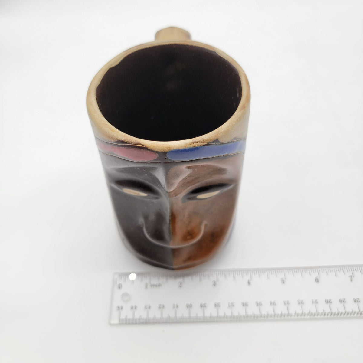 Designs by Mara Mexican Pottery Tribal Face Mug Signed
