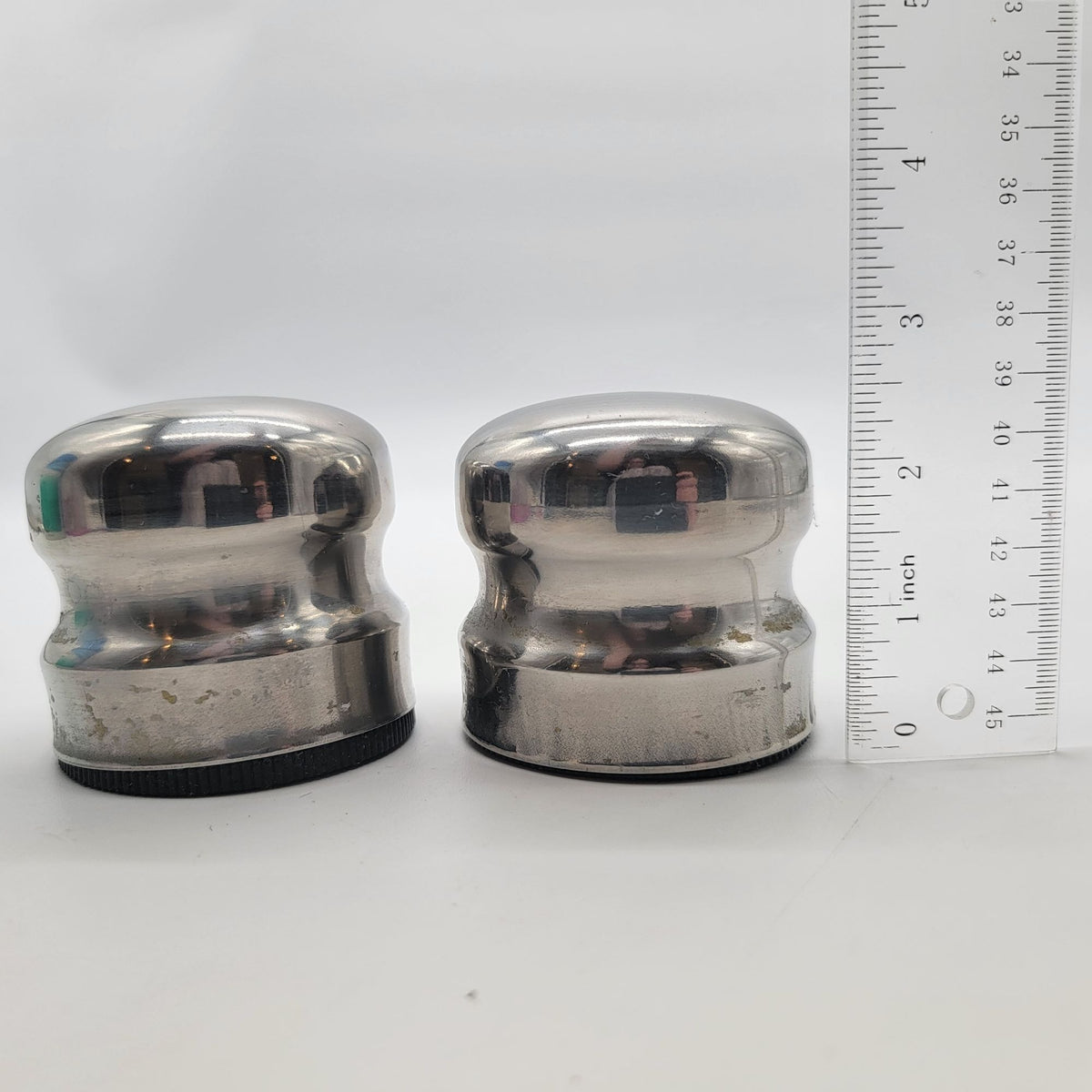 Mid-Century Modern Danish Stainless Steel Salt & Pepper Shaker Set