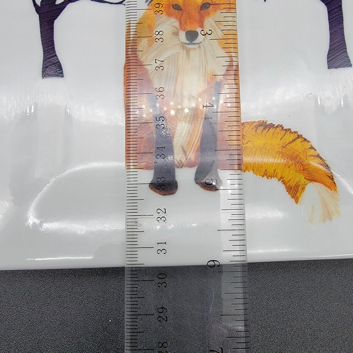 Winter Solstice Fox Porcelain Square Canape Plate