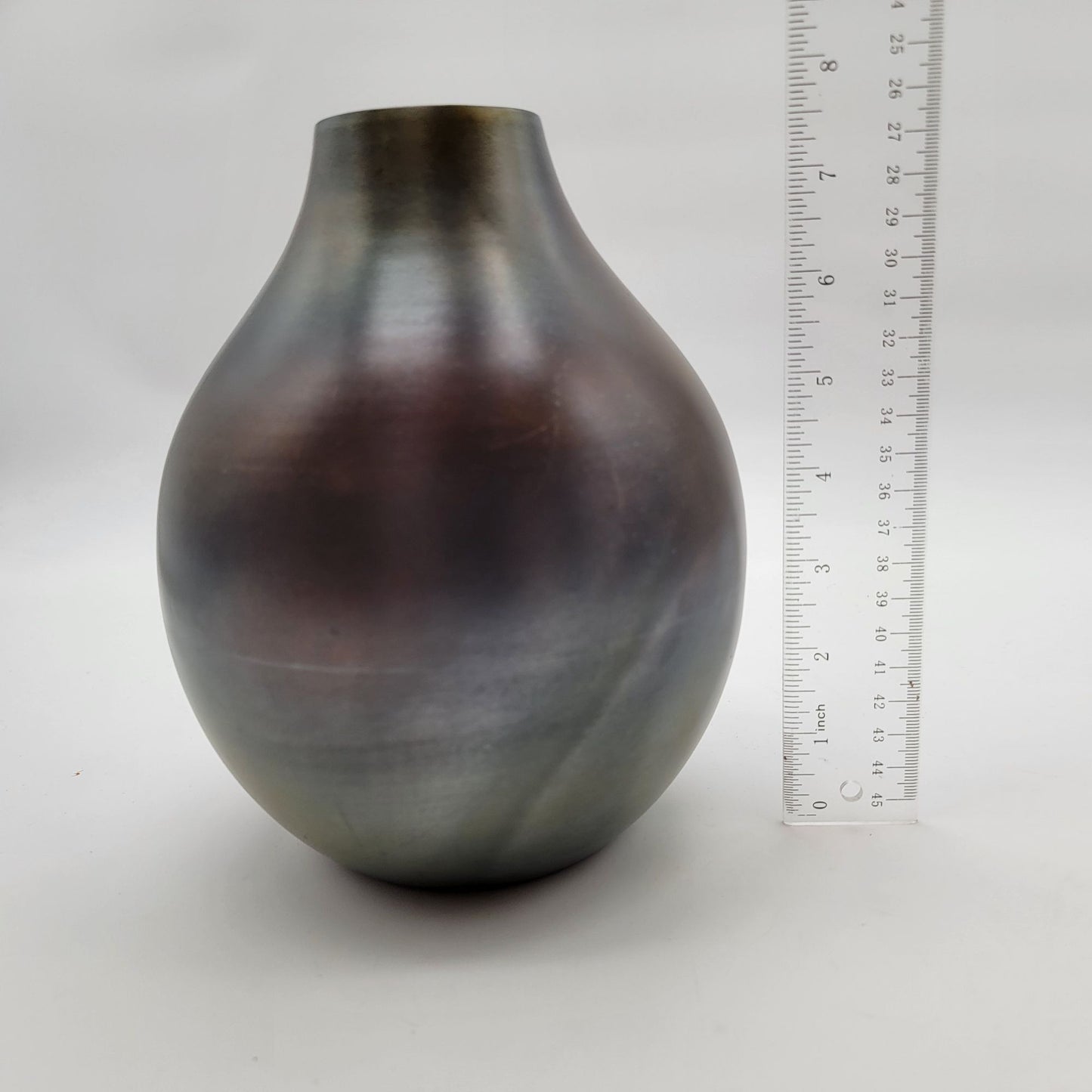 Retired Crate & Barrel Bringham Iron Vase Metallic Finish