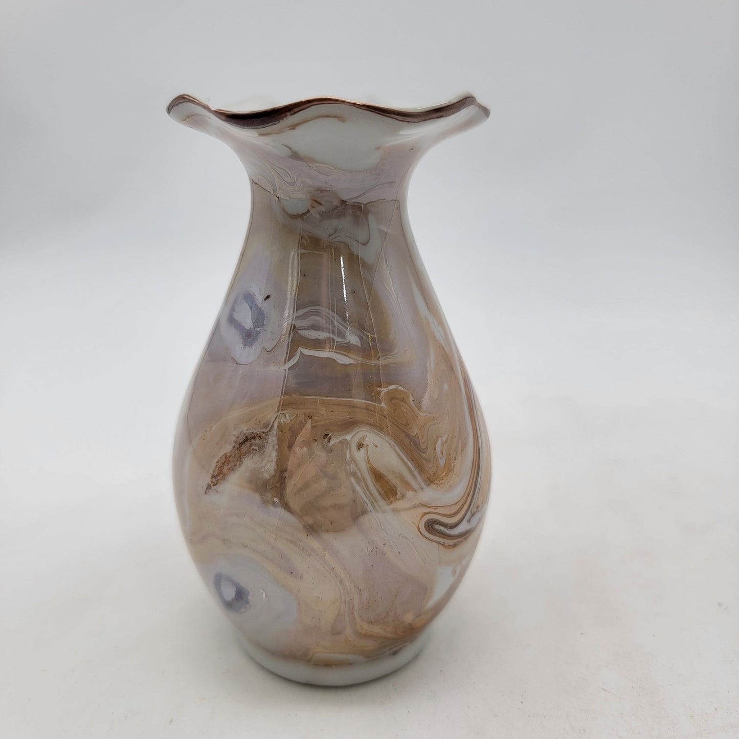 Art Pottery Crystalline Glaze Swirl Pattern Vase