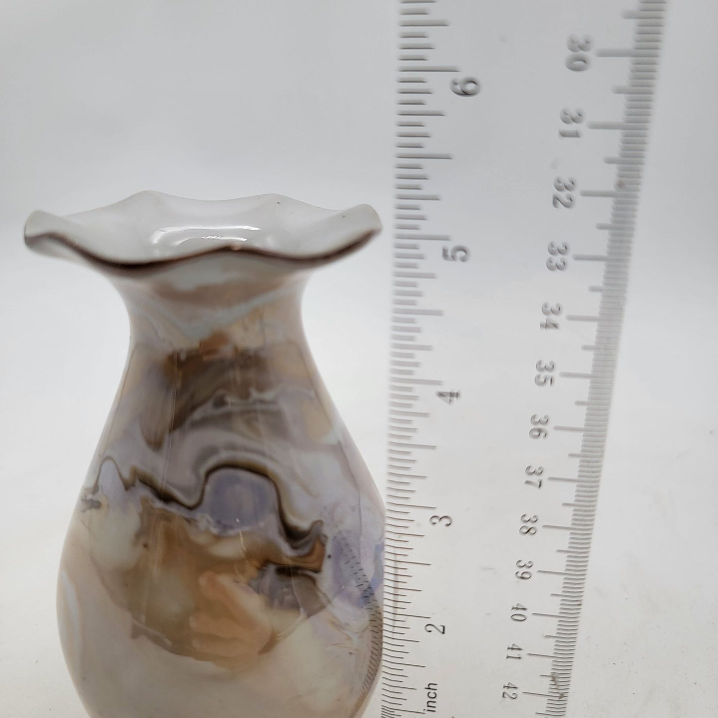 Art Pottery Crystalline Glaze Swirl Pattern Vase
