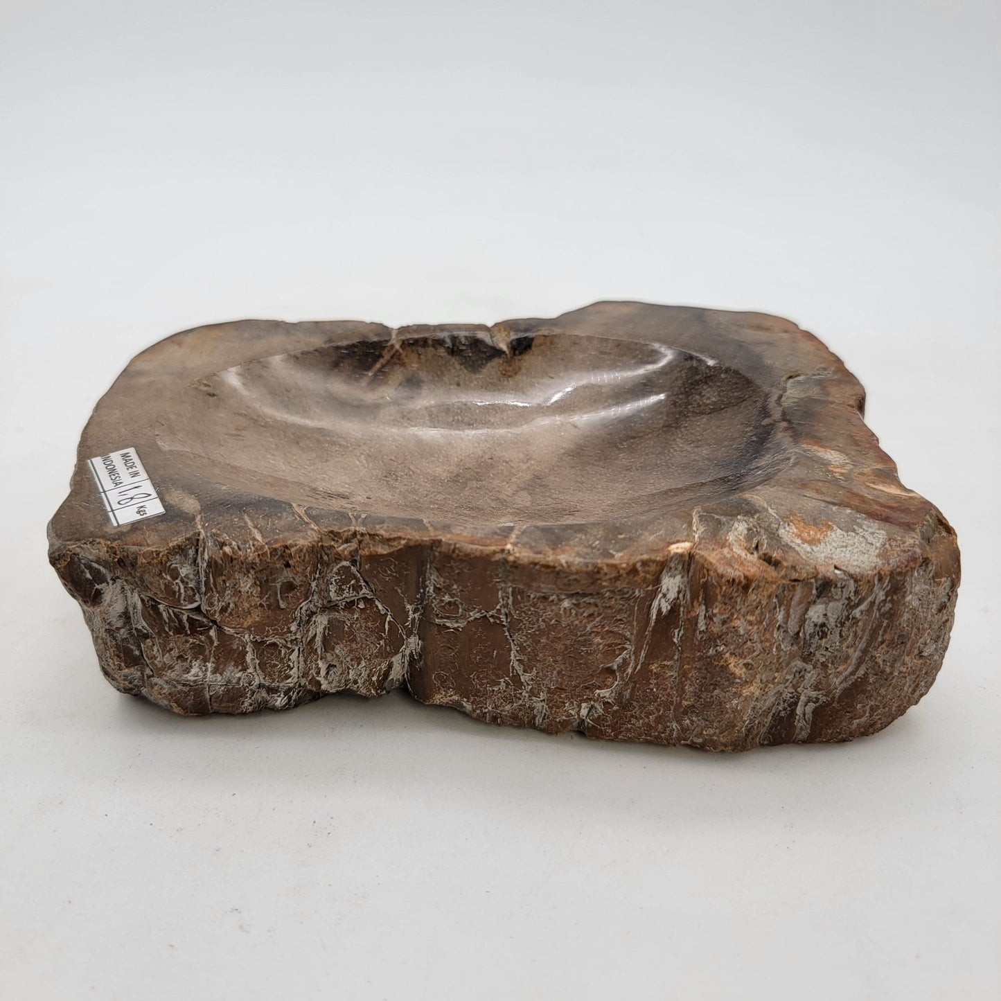Handcarved Polished Petrified Wood Fossil Bowl Trinket Dish
