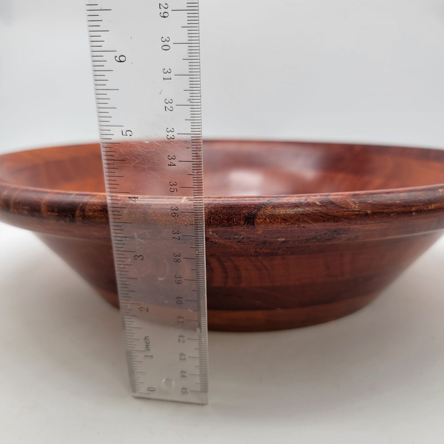Vintage Taiwanese Marquetry Wood Salad Serving Bowl
