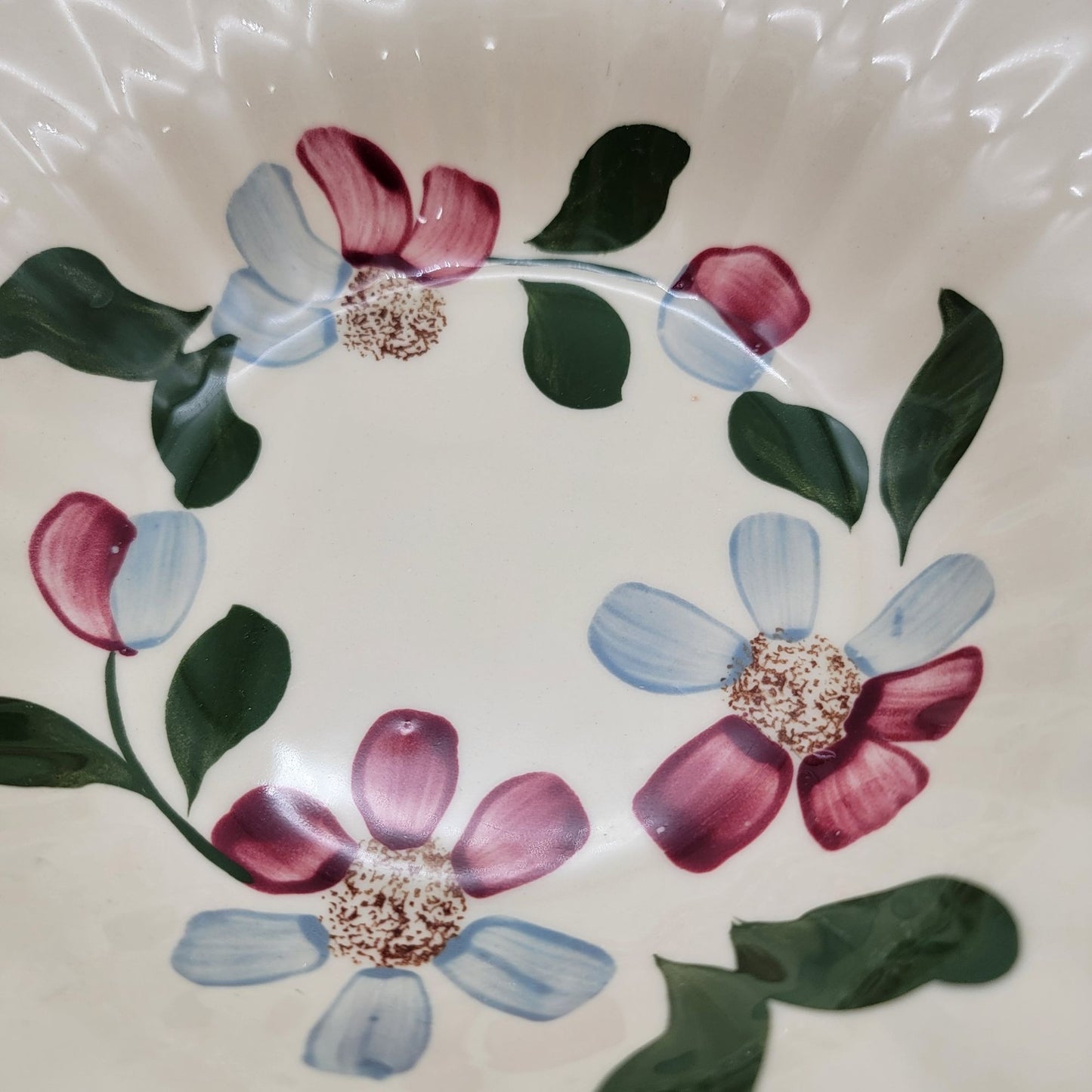 Blue Ridge Pottery Hand-Painted Floral Plates & Bowls Set Of 5