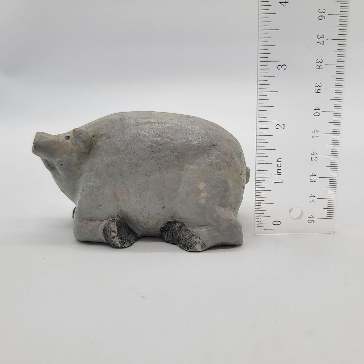 Vintage Stoneware Pottery Pig Sculpture