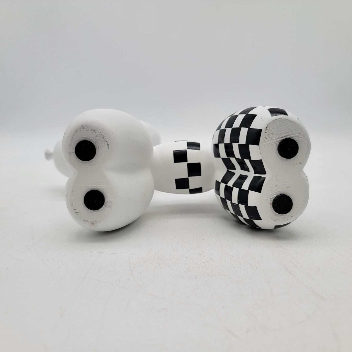 Black & White Checkered Balloon Dog Figurine