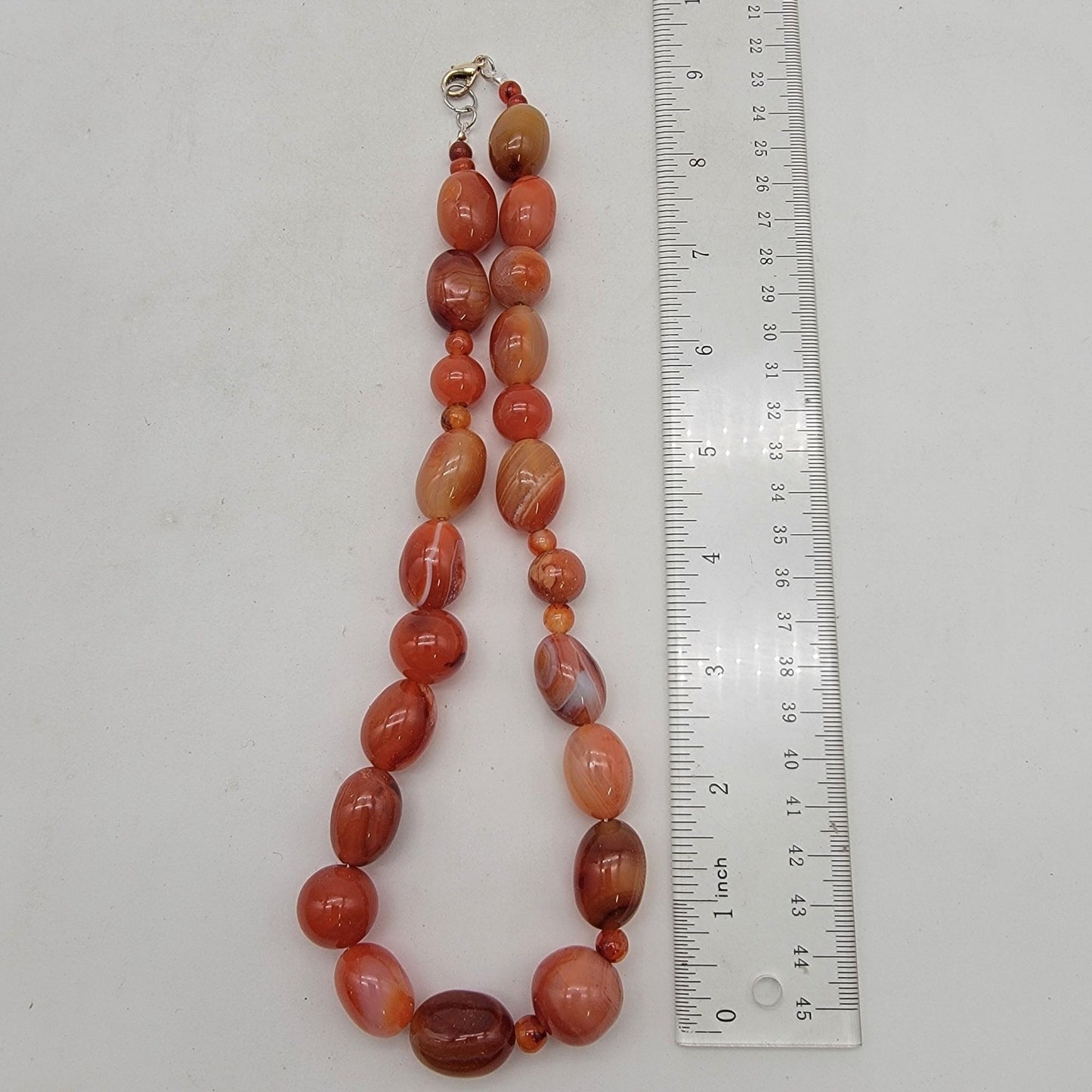 Chunky Carnelian Gemstone Polished Beaded Necklace