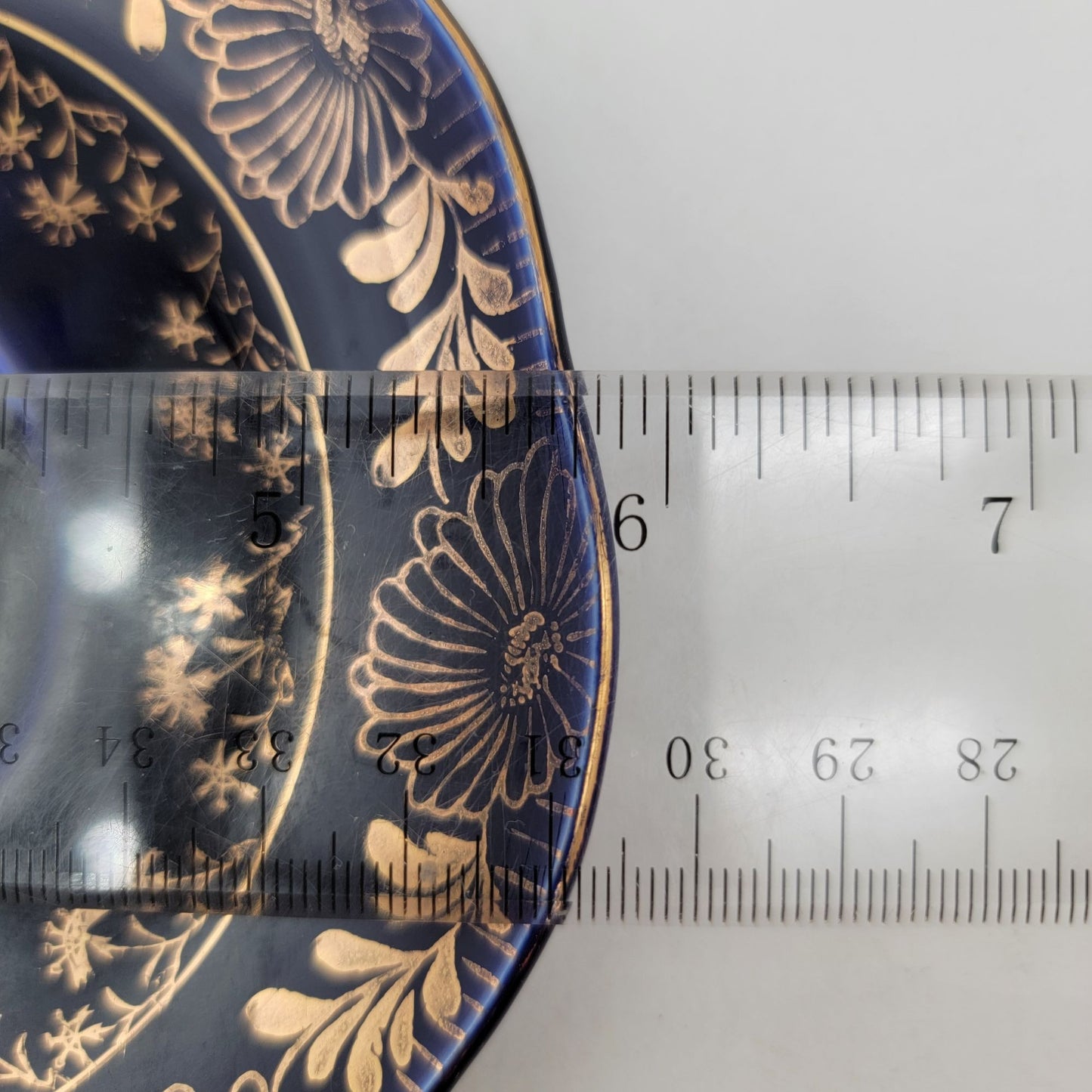 Vintage Cobalt Blue Bavarian Porcelain Tea Cup & Saucer 22K Gold