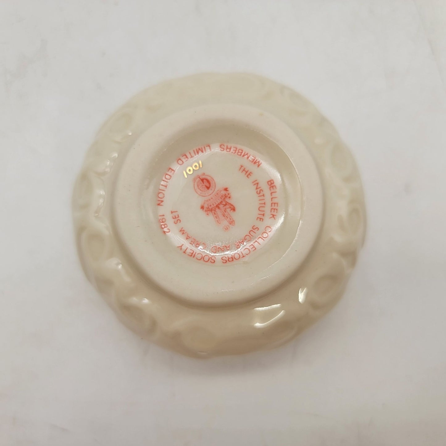Belleek Collectors Society Institute Seahorse Creamer and Sugar Bowl Ireland