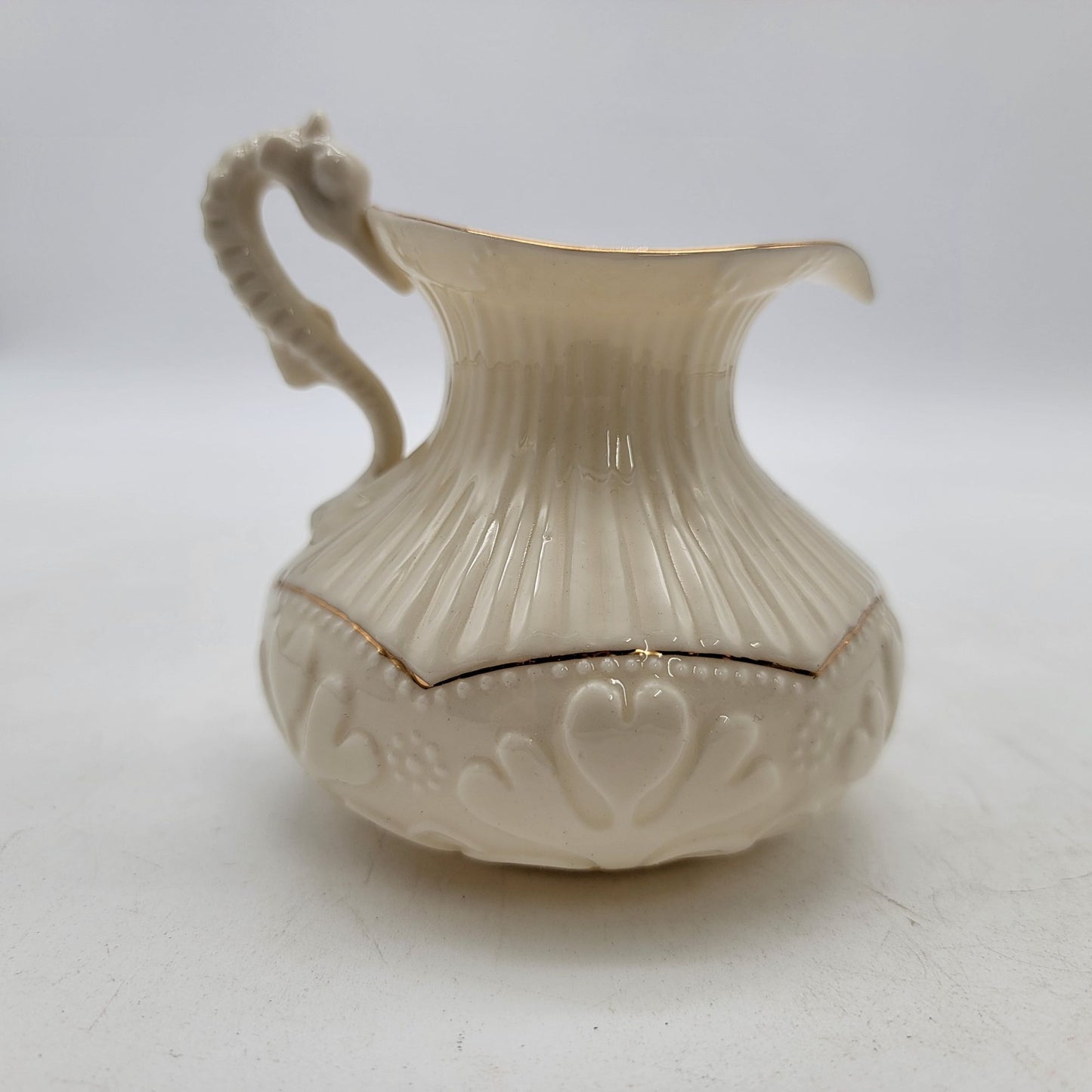Belleek Collectors Society Institute Seahorse Creamer and Sugar Bowl Ireland