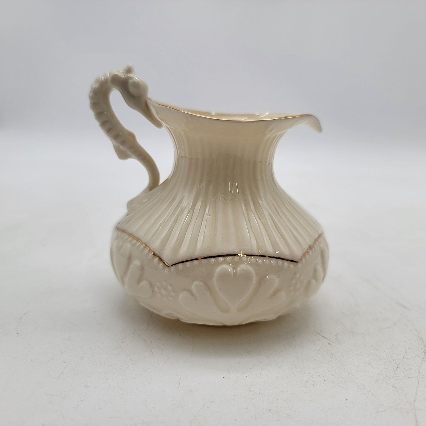 Belleek Collectors Society Institute Seahorse Creamer and Sugar Bowl Ireland
