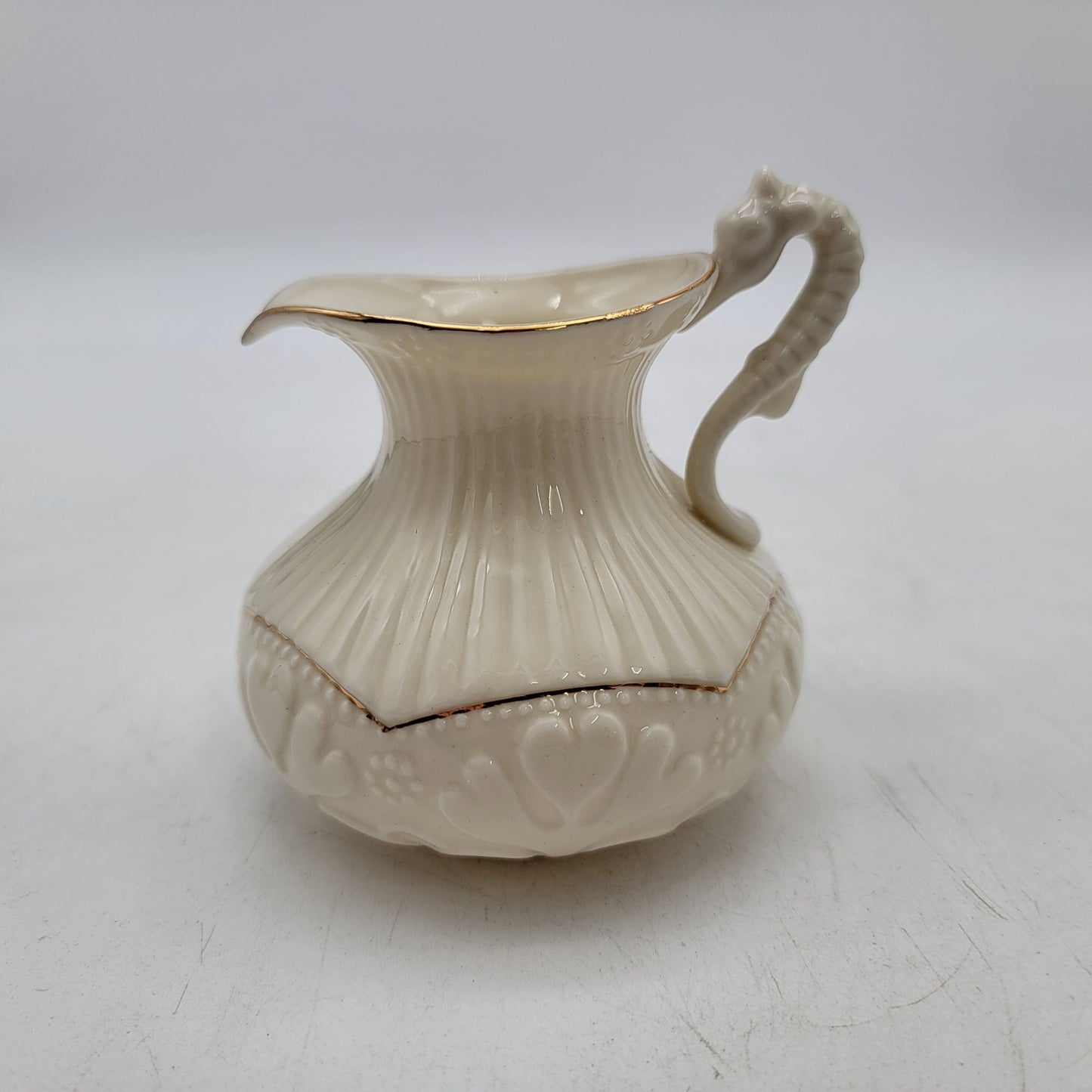 Belleek Collectors Society Institute Seahorse Creamer and Sugar Bowl Ireland