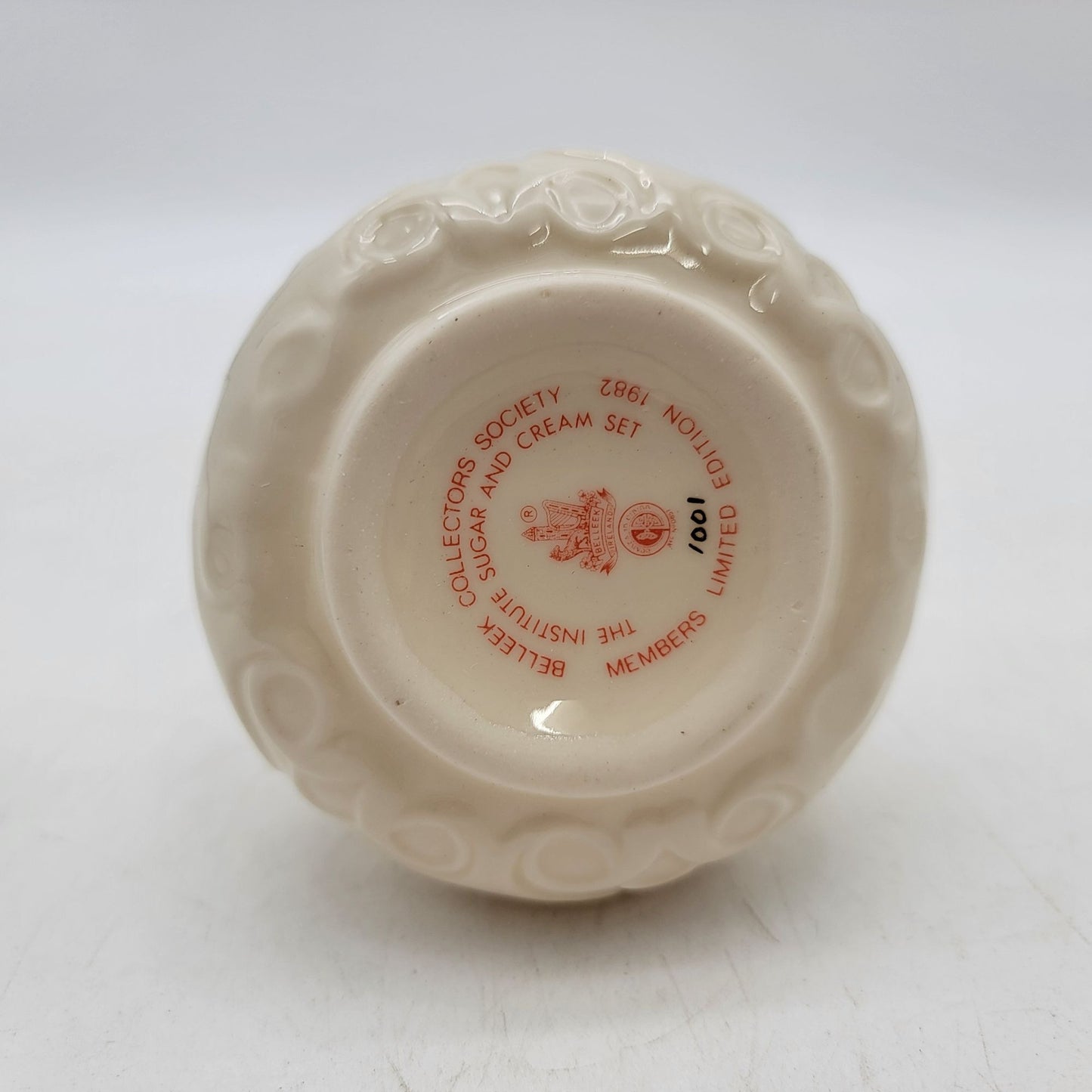 Belleek Collectors Society Institute Seahorse Creamer and Sugar Bowl Ireland