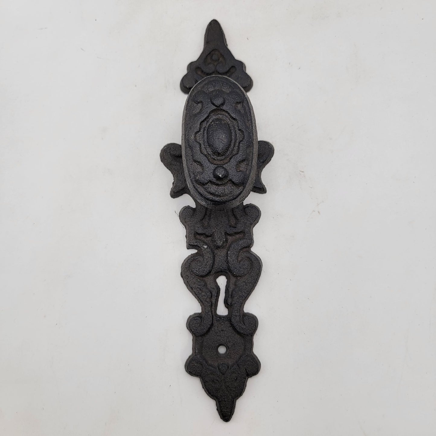 Vintage Cast Iron Door Knob Backplate Ornate Design