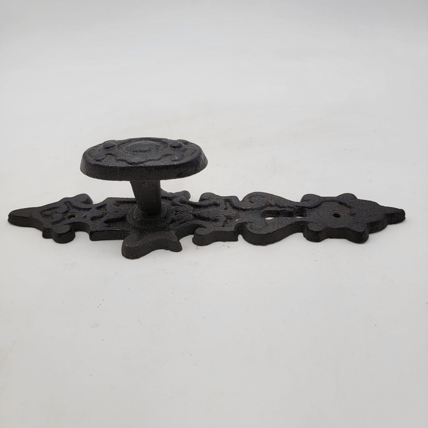 Vintage Cast Iron Door Knob Backplate Ornate Design