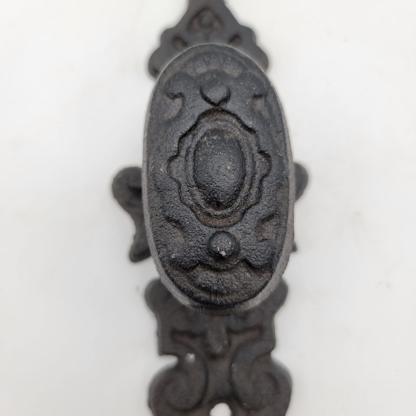 Vintage Cast Iron Door Knob Backplate Ornate Design