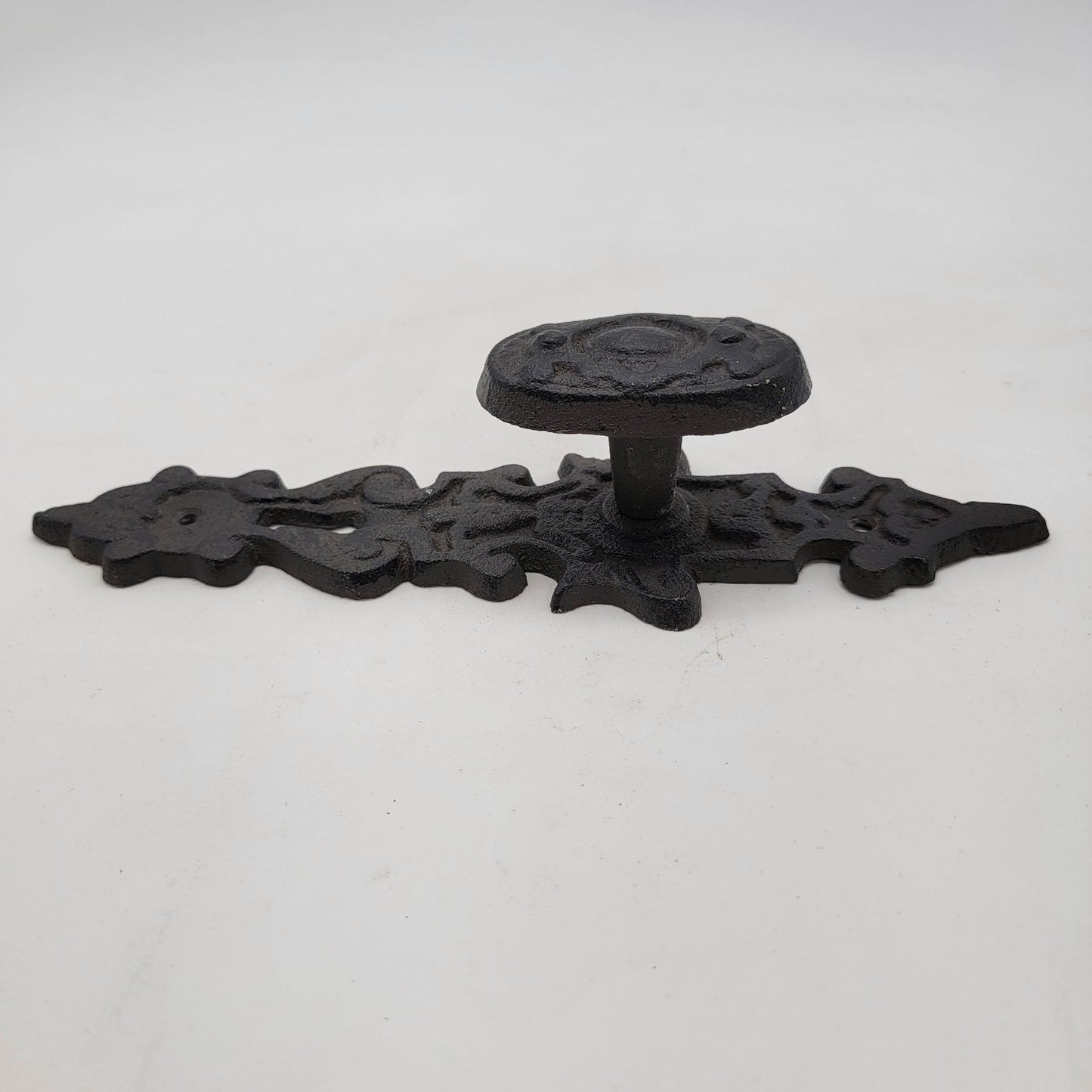 Vintage Cast Iron Door Knob Backplate Ornate Design