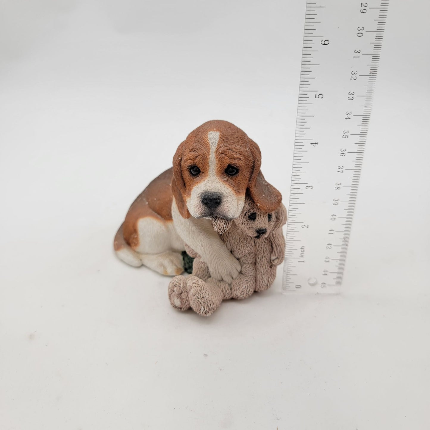 Living Stone Beagle Puppy & Bunny Figurine