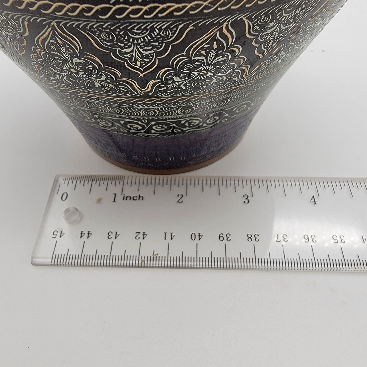 Vintage Middle Eastern Nakshiwork Lacquer Wood Vase