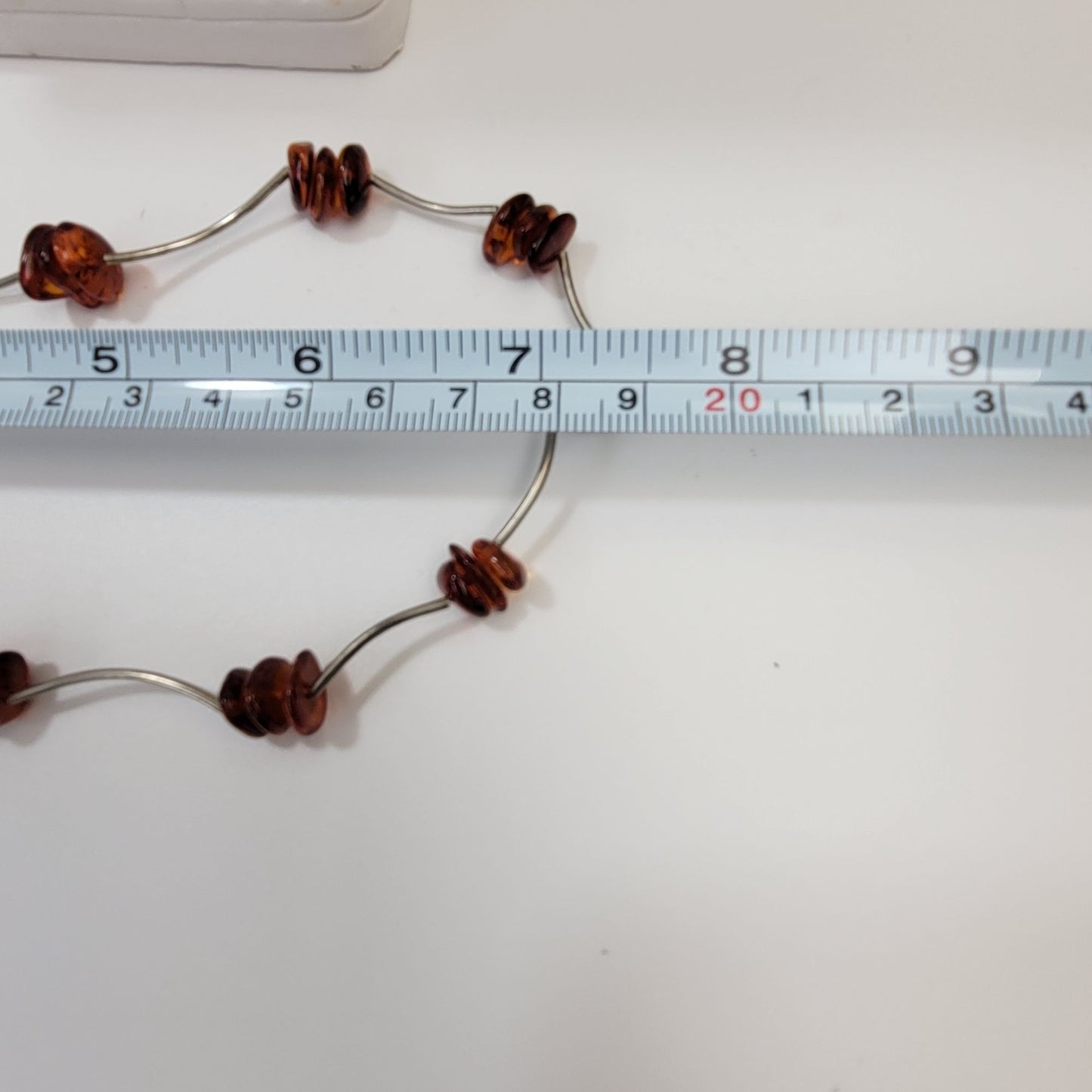 Vintage Baltic Amber Pebbles Liquid Silver Necklace