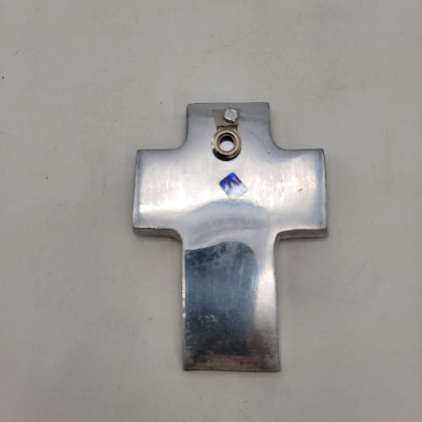 Talavera Mexican Pottery Cross In Pewter Wall Hanging