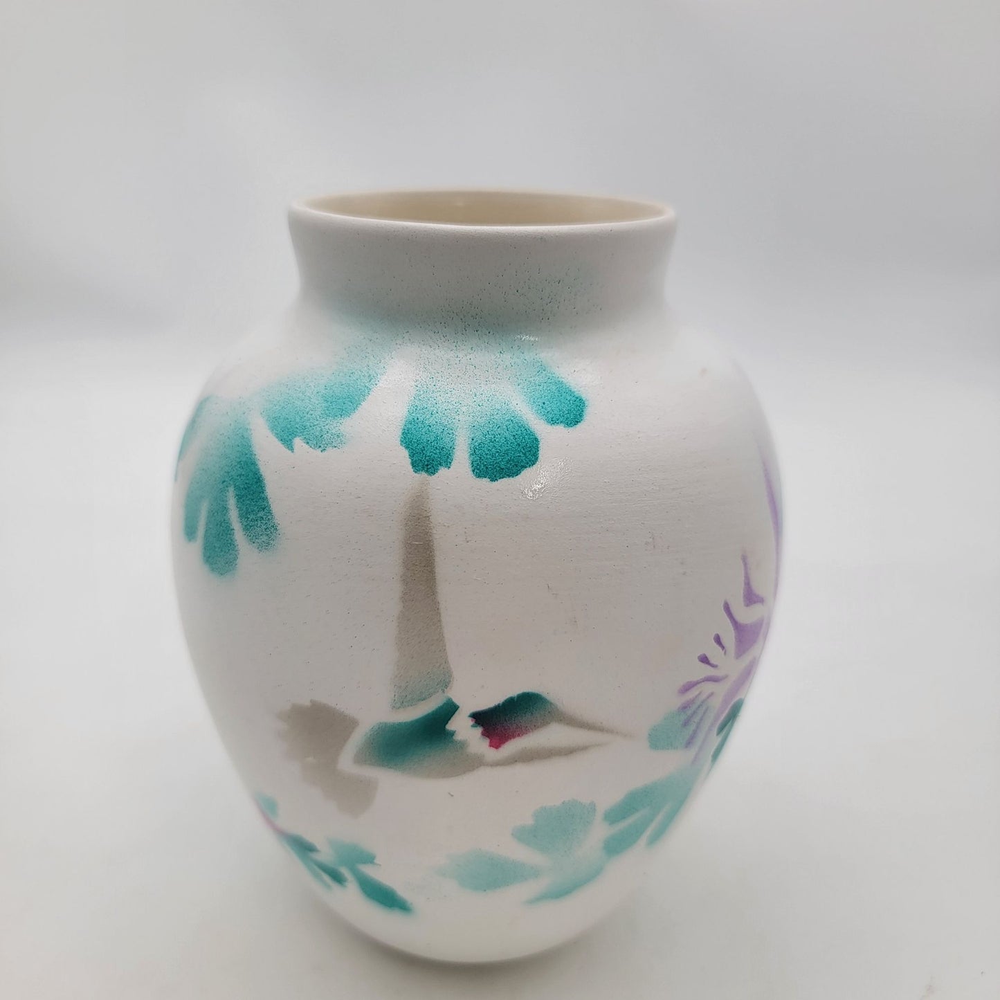 Vintage Navajo Pottery Vase with Hummingbird By M. Redhorse
