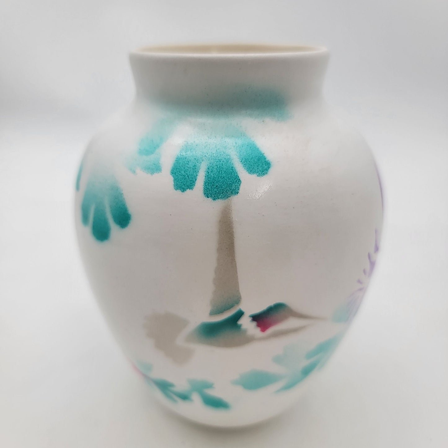 Vintage Navajo Pottery Vase with Hummingbird By M. Redhorse