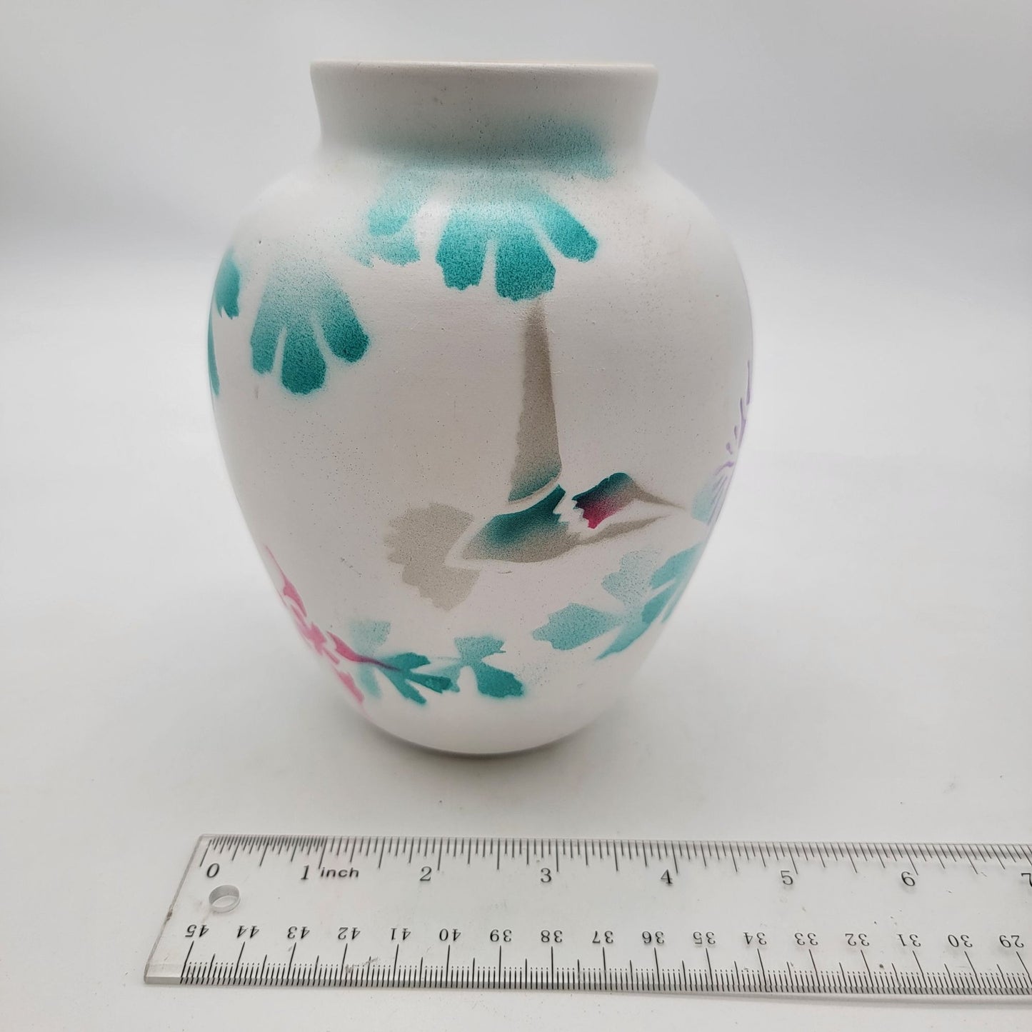 Vintage Navajo Pottery Vase with Hummingbird By M. Redhorse