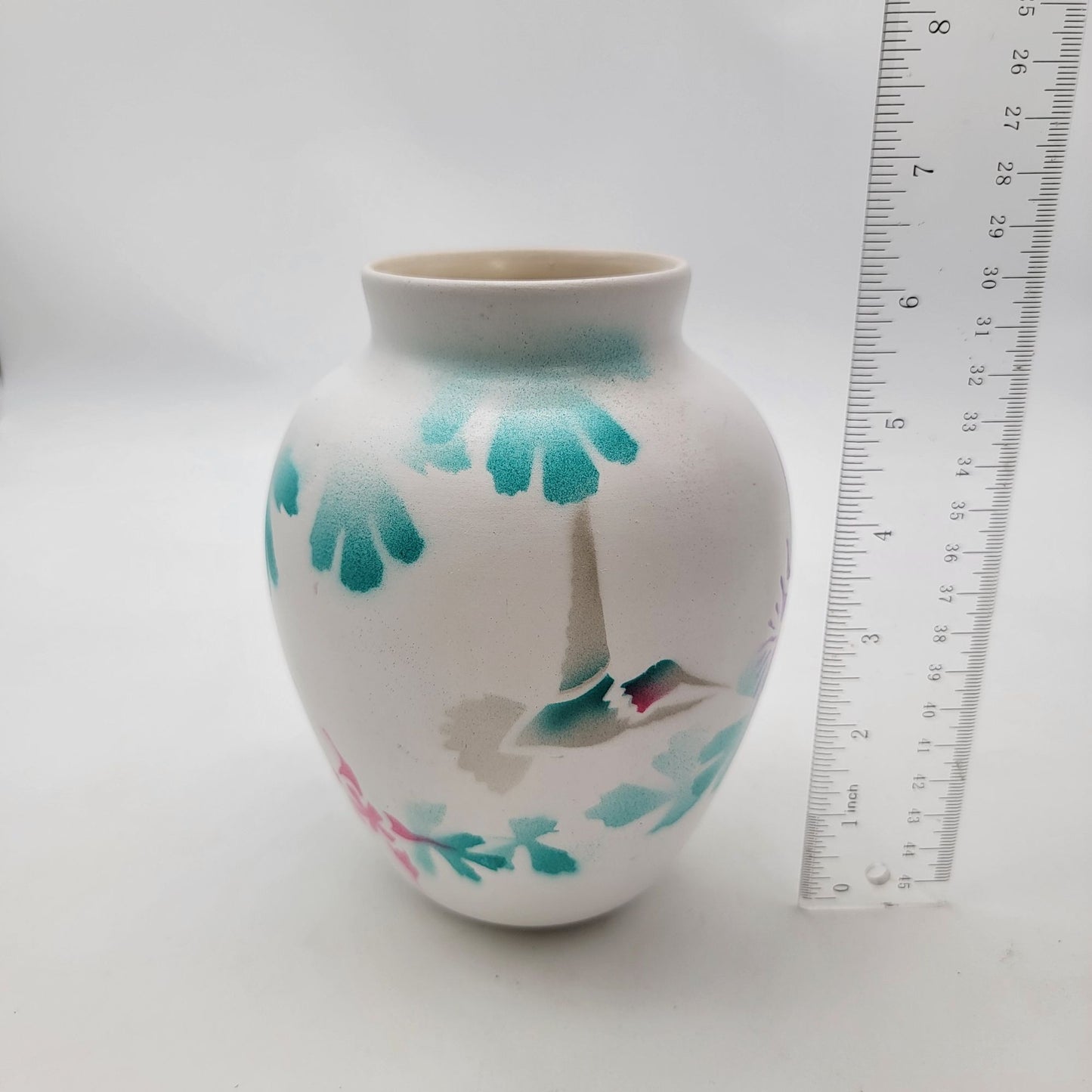 Vintage Navajo Pottery Vase with Hummingbird By M. Redhorse