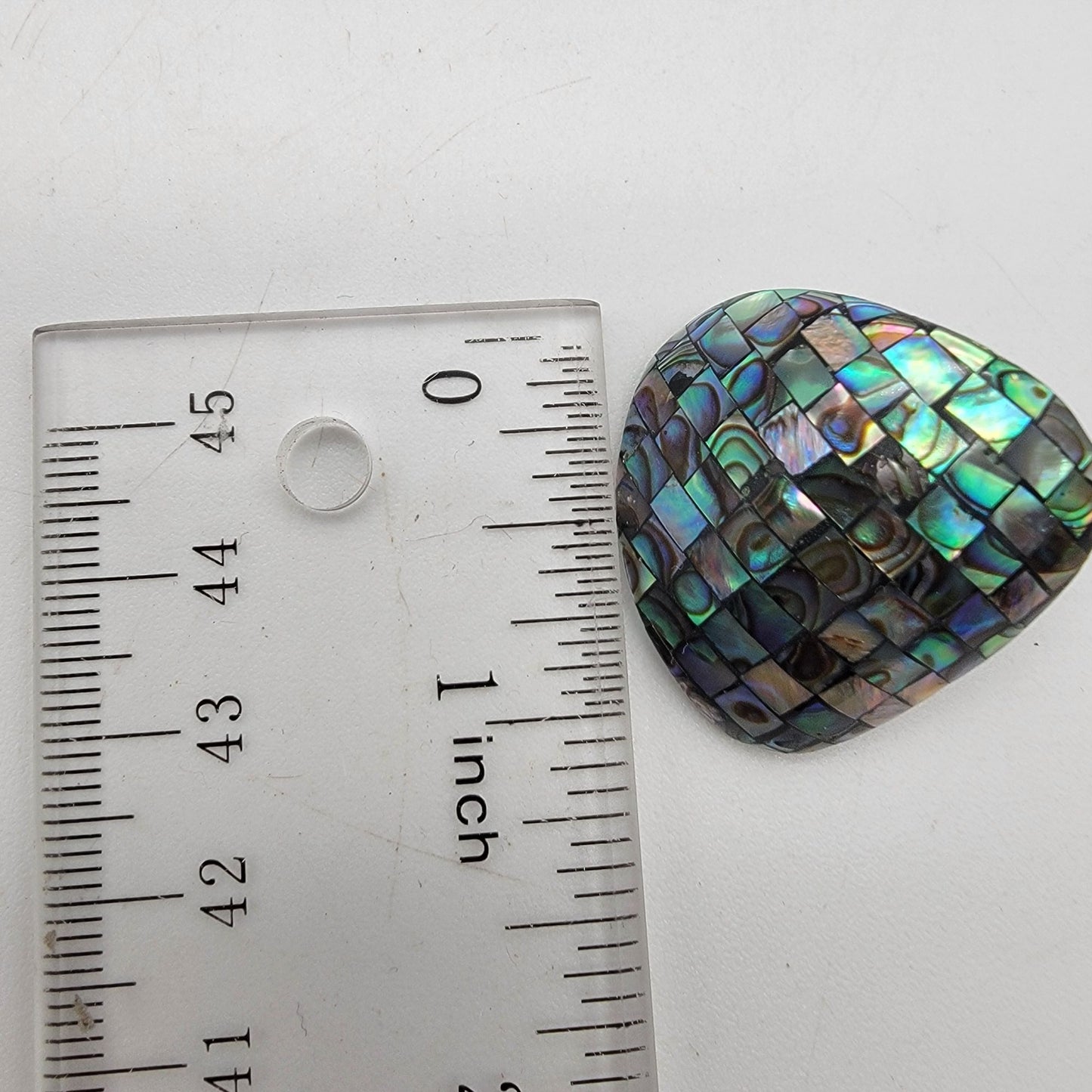 Vintage Abalone Shell Mosaic Button Earrings