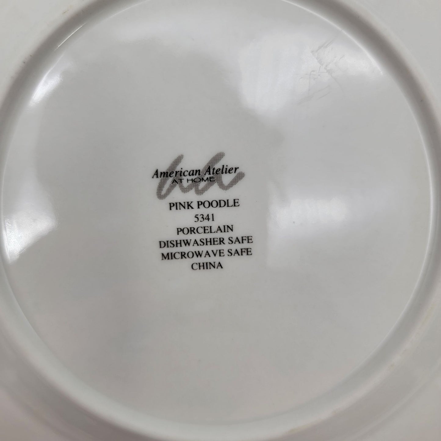 American Atelier Poodle Themed Pink Dessert Plates Set Of 4