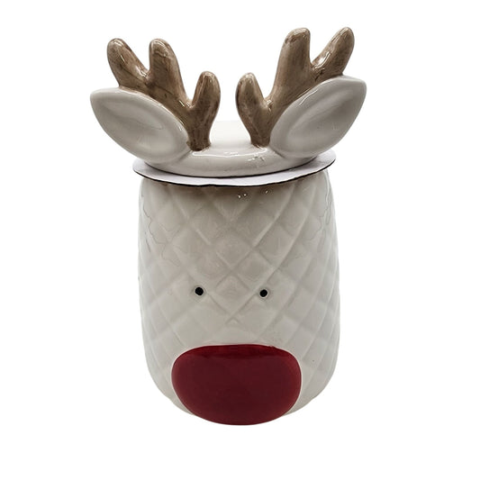 Reindeer Cookie Jar With Lid By Youngs Inc. Christmas Ranch Collection