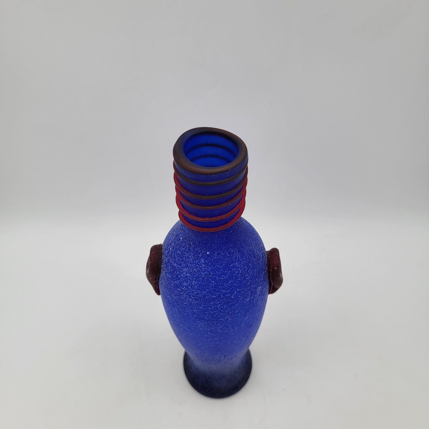 Murano Scavo 1960s Blue Bottle Vase