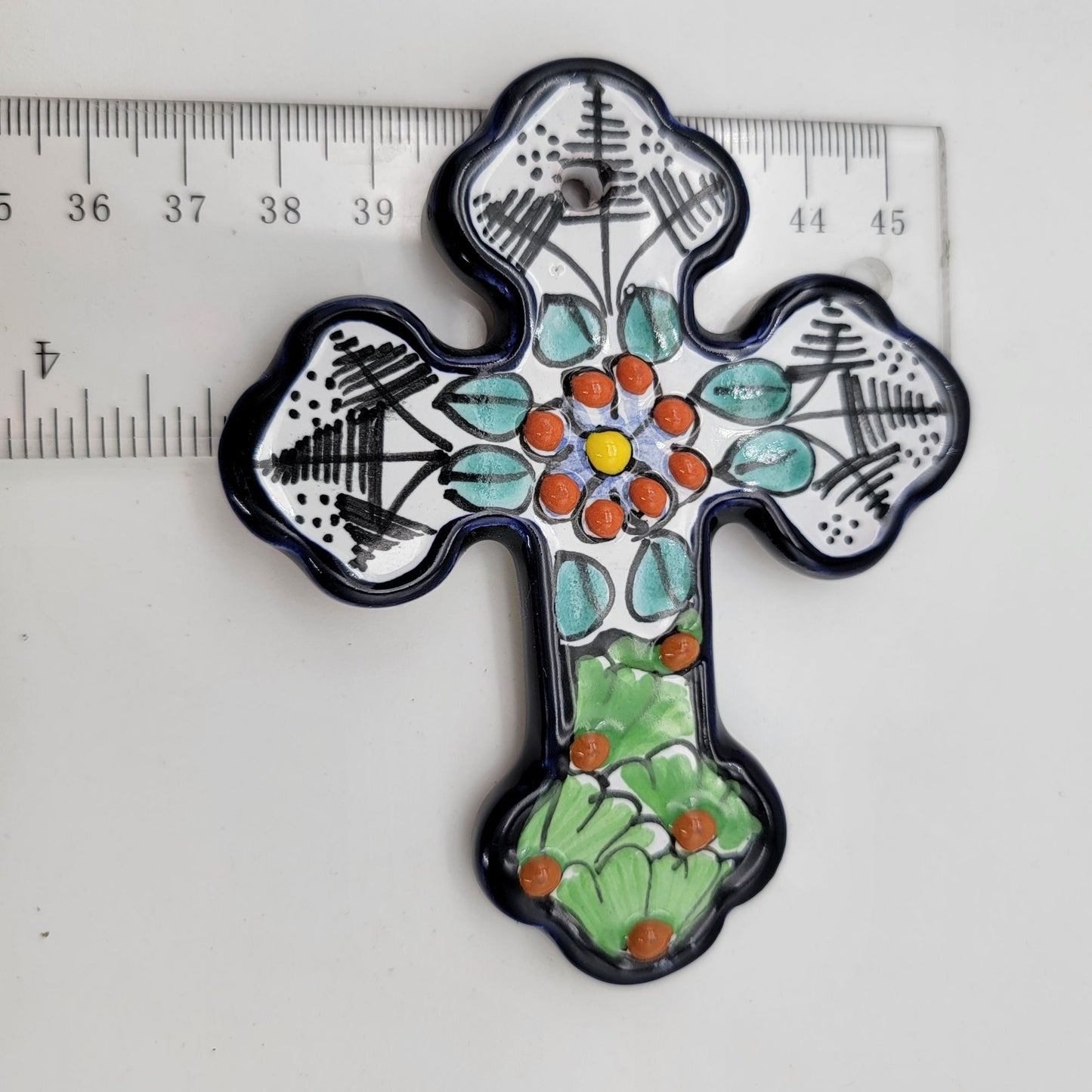 Hand-Painted Talavera Mexican Pottery Cross