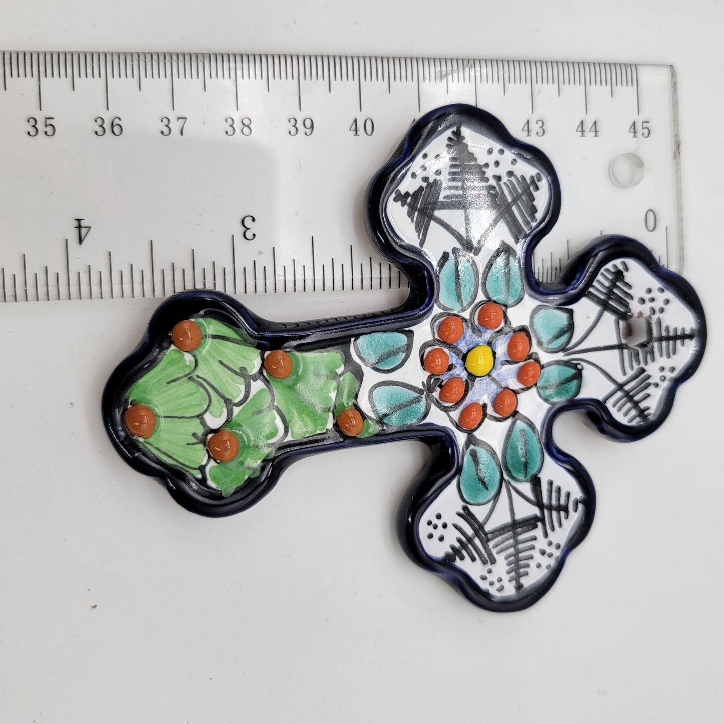 Hand-Painted Talavera Mexican Pottery Cross