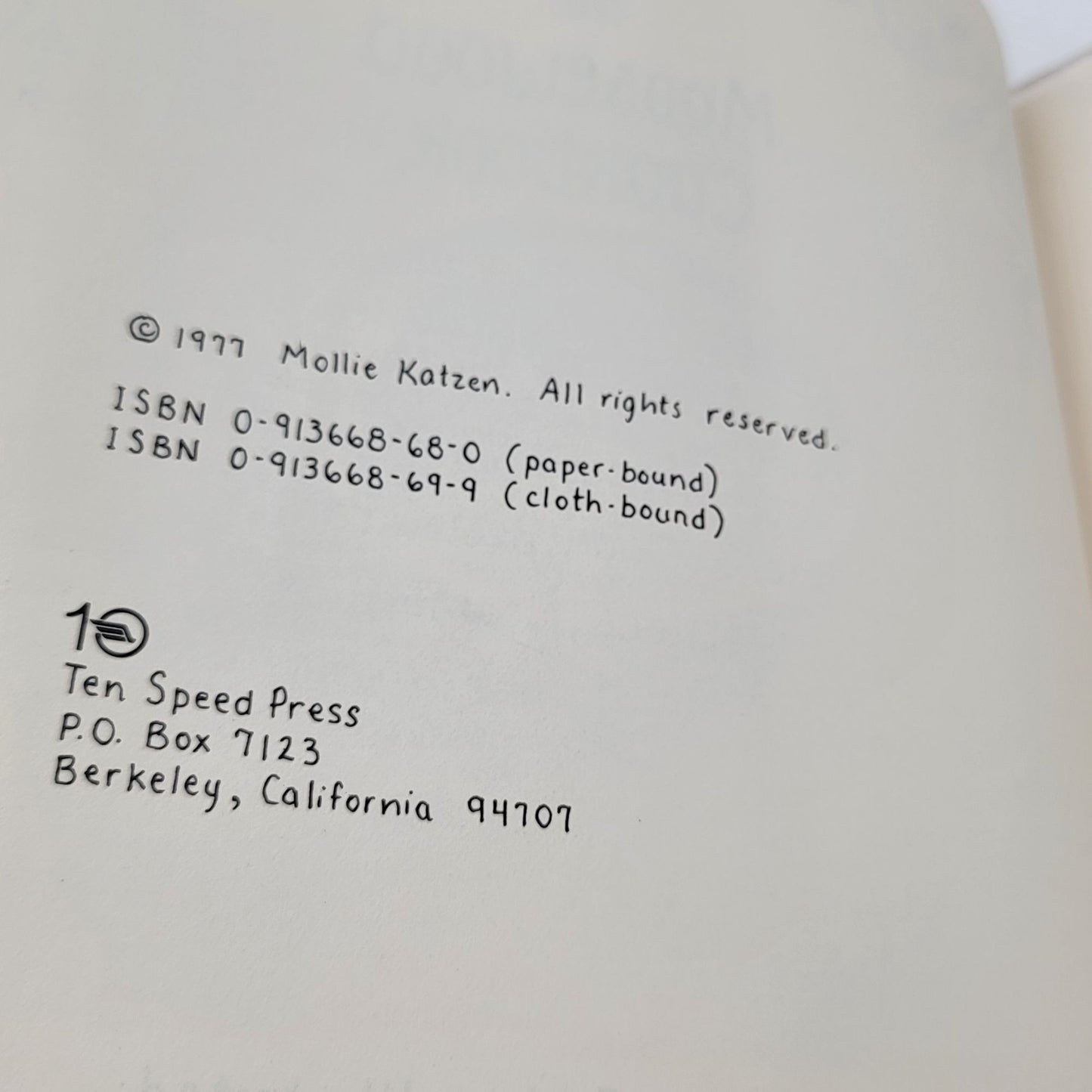 Moosewood Cookbook By Mollie Katzen 1977 Edition